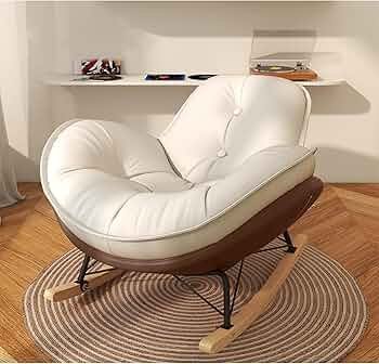 Chaise longue, Glider, chaise à bascule pour chambre d'enfant, chaise d'appoint pour le salon, fauteuil à dossier haut, siège rembourré, chaise longue pour le bureau (marron)