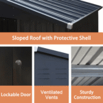 10 ft. W x 12 ft. D Outdoor Metal Storage Shed in Gray (120 sq. ft.) - Image 3