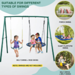 440lbs Extra Large Metal Swing Frame with 5 Hanging Hooks, Heavy Duty A-Frame Swing Stand - Image 5