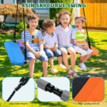 9.5′ Heavy Duty Metal Swing Set with Belt Swing, Trapeze Bar - Image 7