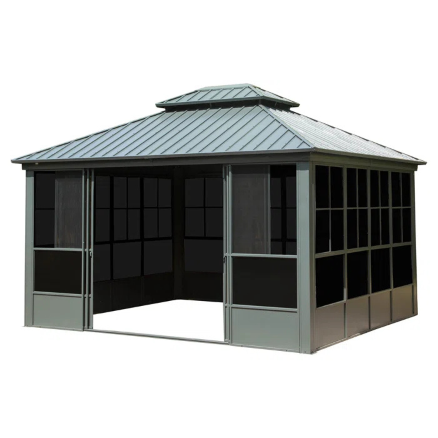 Untitled-design-11-1 12′ x 14′ Hardtop Gazebo For Patio Screen House Backyard Sunroom - Image 1