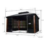 12′ x 14′ Hardtop Gazebo For Patio Screen House Backyard Sunroom - Image 8