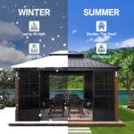 12′ x 14′ Hardtop Gazebo For Patio Screen House Backyard Sunroom - Image 3