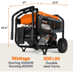 10,000 / 8,000 Watt Generac Portable Generator With Electric Start – GP8000E - Image 3